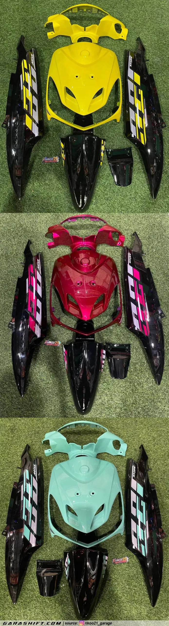 Jual striping mio smile dan body kuning hijau tosca pink candy by rikoo21 garage