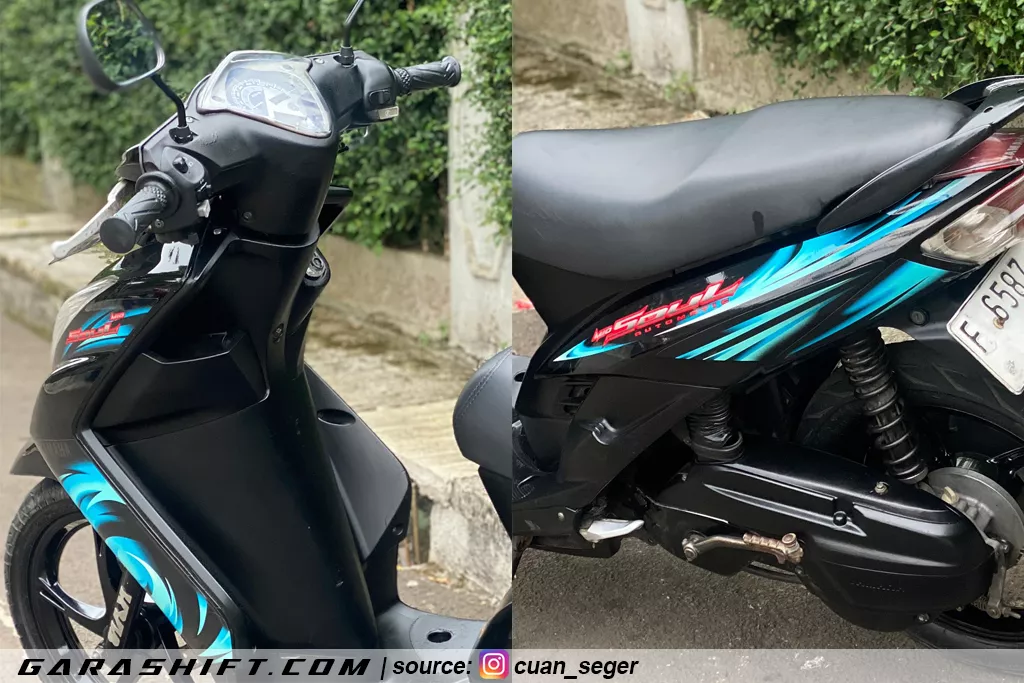 Striping mio soul 2007 hitam striping biru by cuan seger