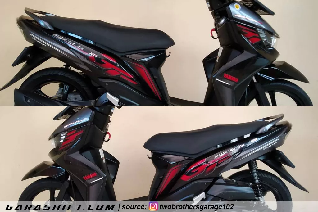 Striping mio soul gt 2013 hitam merah by twobrothersgarage102