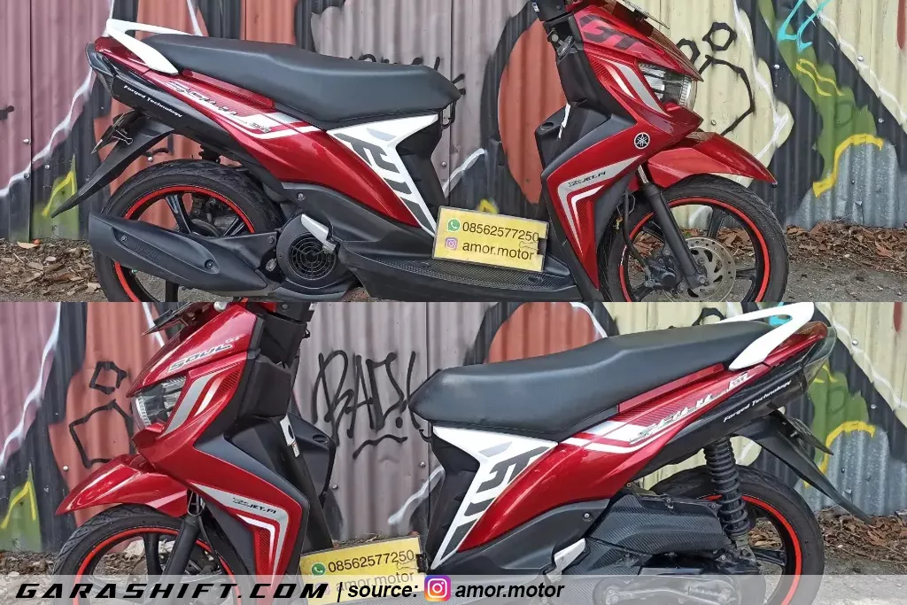 Striping mio soul gt 2014 merah by amor motor