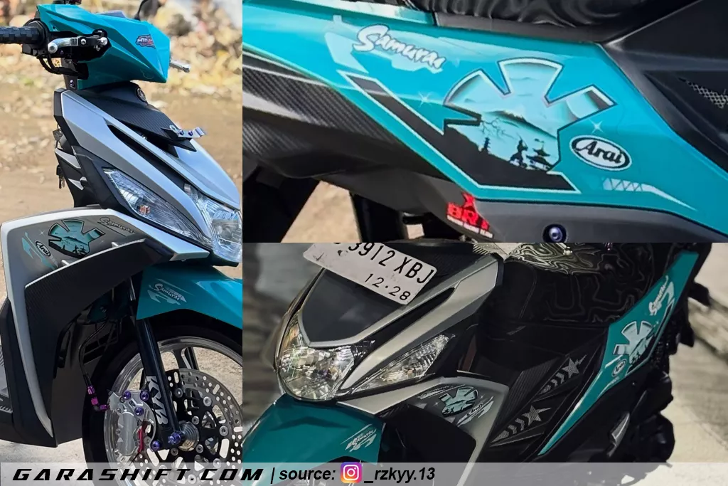 Striping mio 125 m3 variasi biru samurai arai by rzkyy13