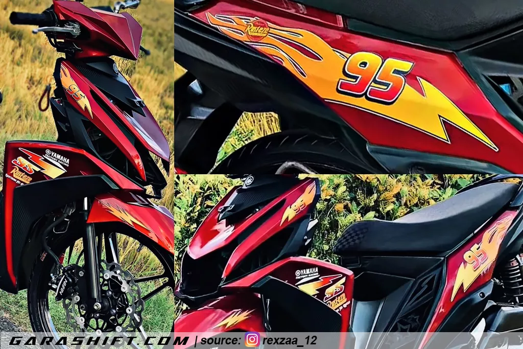 Striping mio 125 m3 variasi cars merah by rexzaa