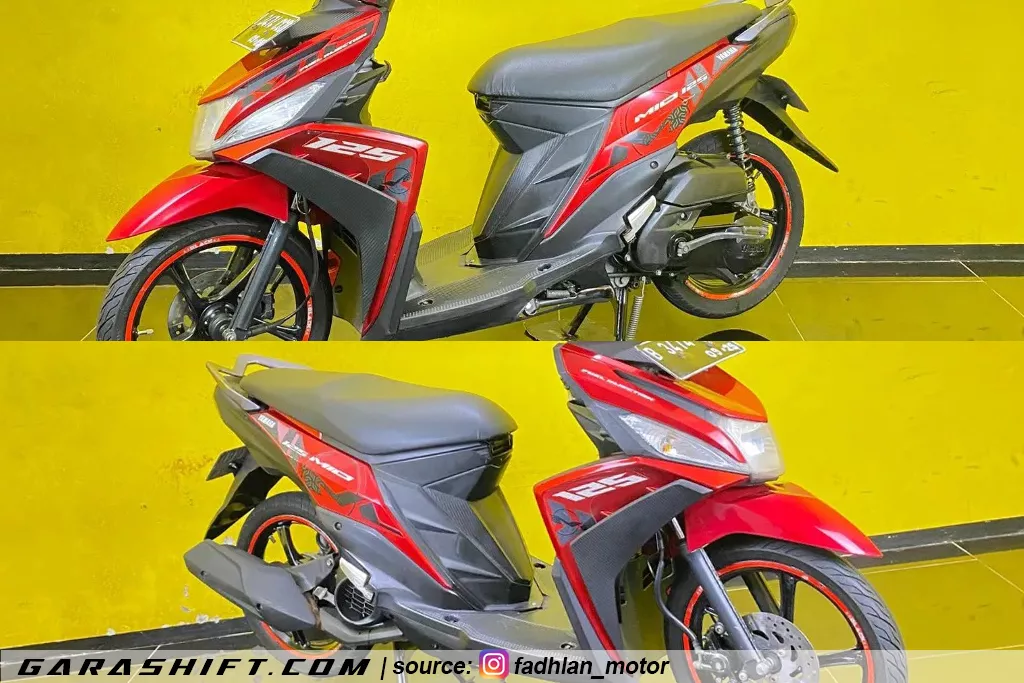 Striping mio m3 125 2015 warna merah by fadhlan motor