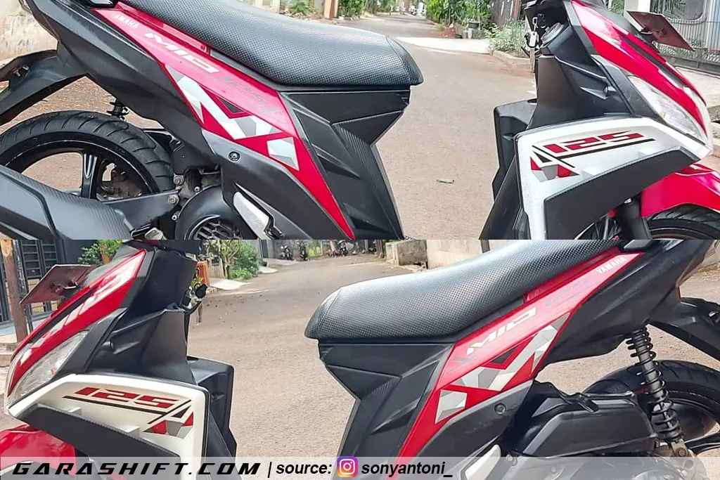 Striping mio m3 125 2015 warna merah putih by sonyantoni