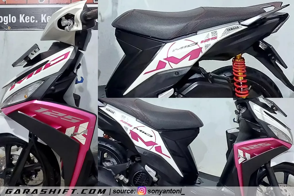 Striping mio m3 125 2015 warna putih ungu by sonyantoni