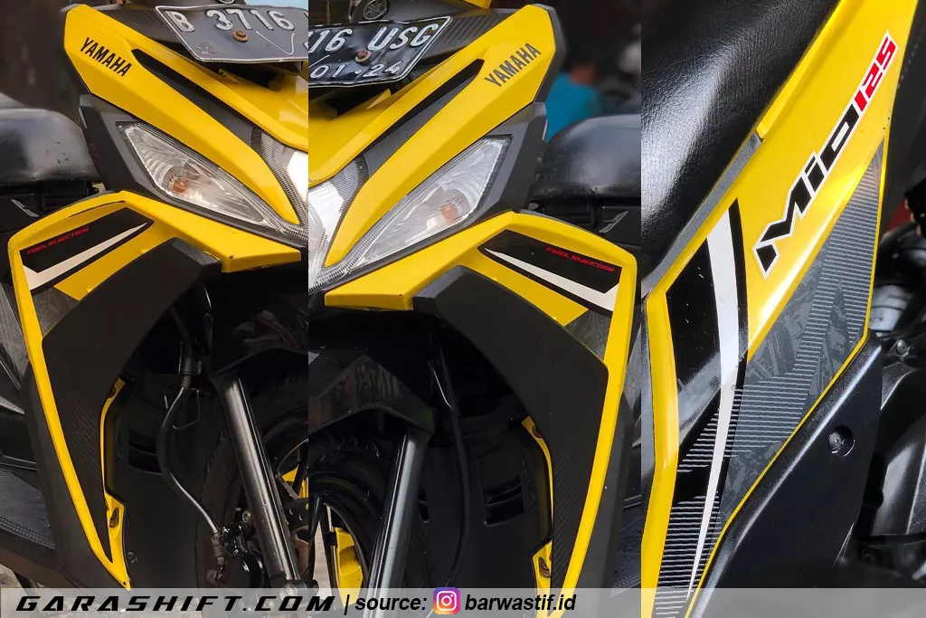 Striping mio m3 125 2018 warna kuning by barwastifid