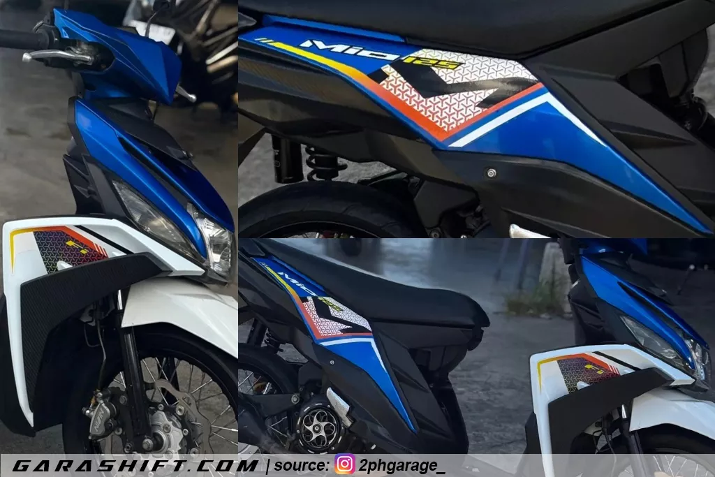 Striping mio m3 125 2020 warna biru putih by 2phgarage