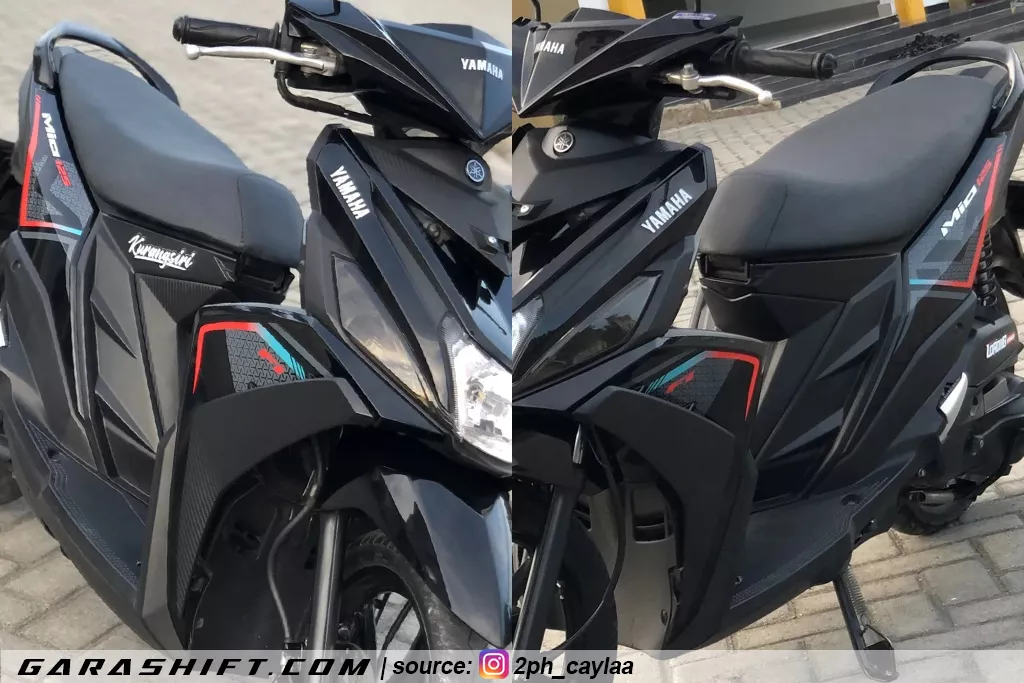 Striping mio m3 125 2020 warna hitam garis biru merah by 2ph caylaa