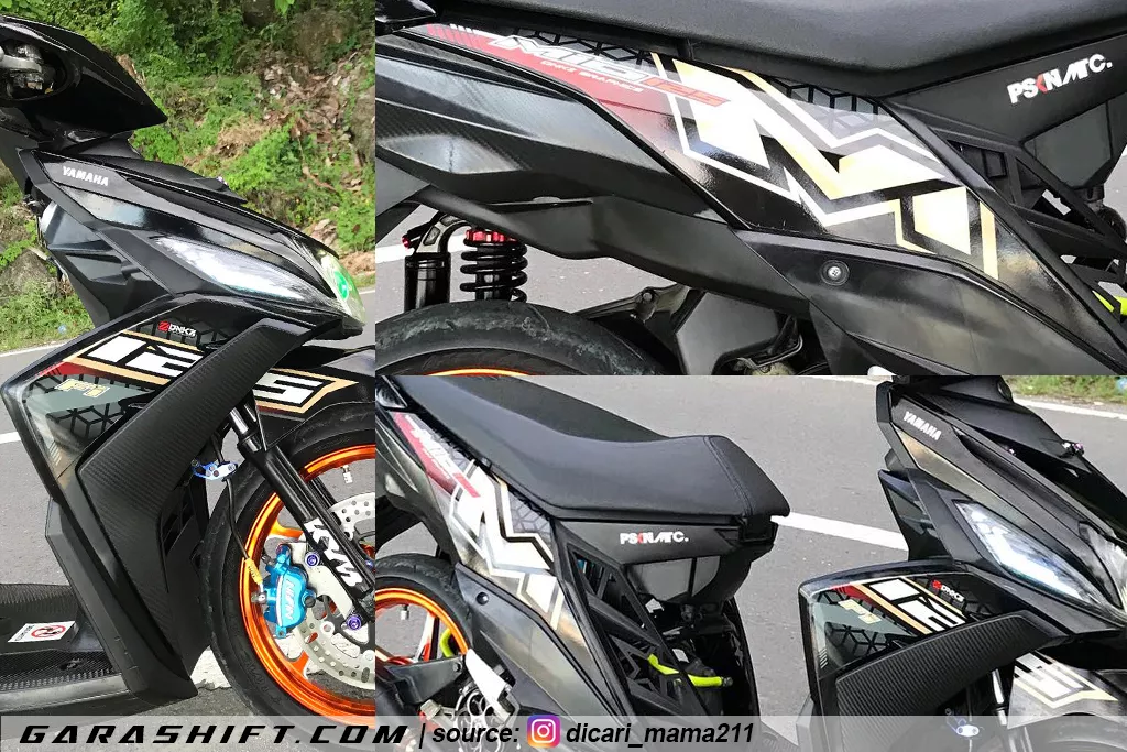 Striping mio m3 125 2021 warna hitam putih by dicari mama211