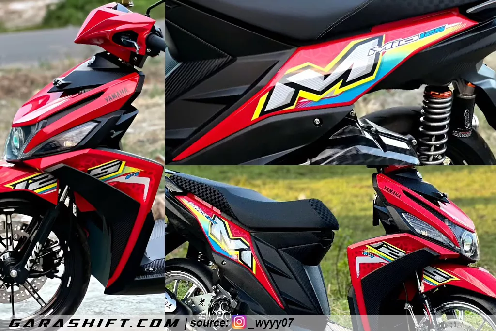 Striping mio m3 125 2021 warna merah by wyyy07