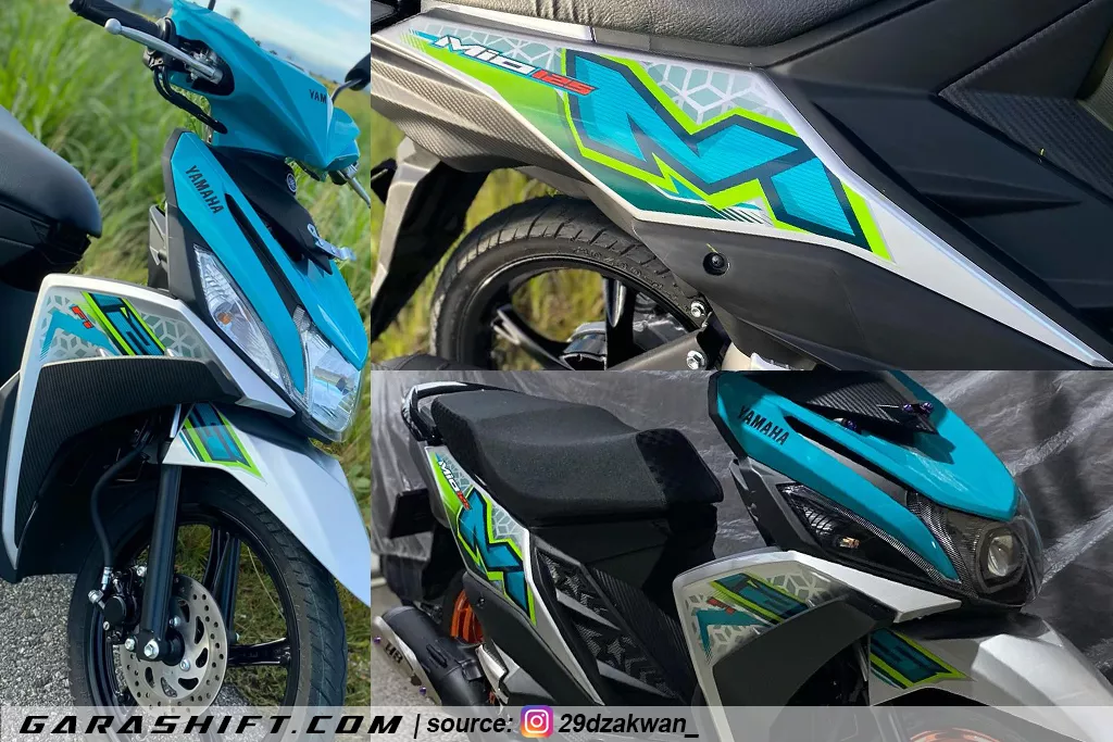 Striping mio m3 125 2021 warna putih biru by 29dzakwan