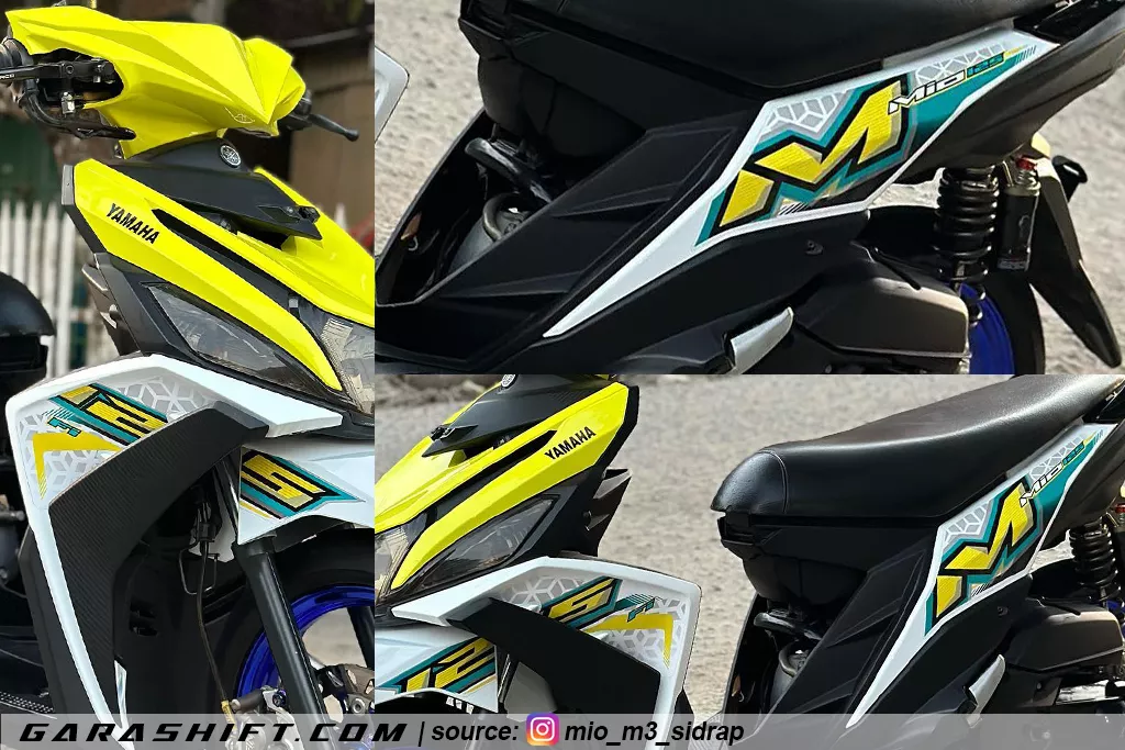 Striping mio m3 125 2021 warna putih kuning lemon by mio m3 sidrap