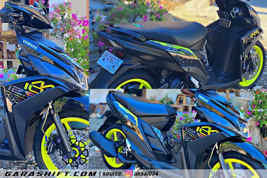 Striping mio m3 125 2025 warna hitam hijau by aksal034