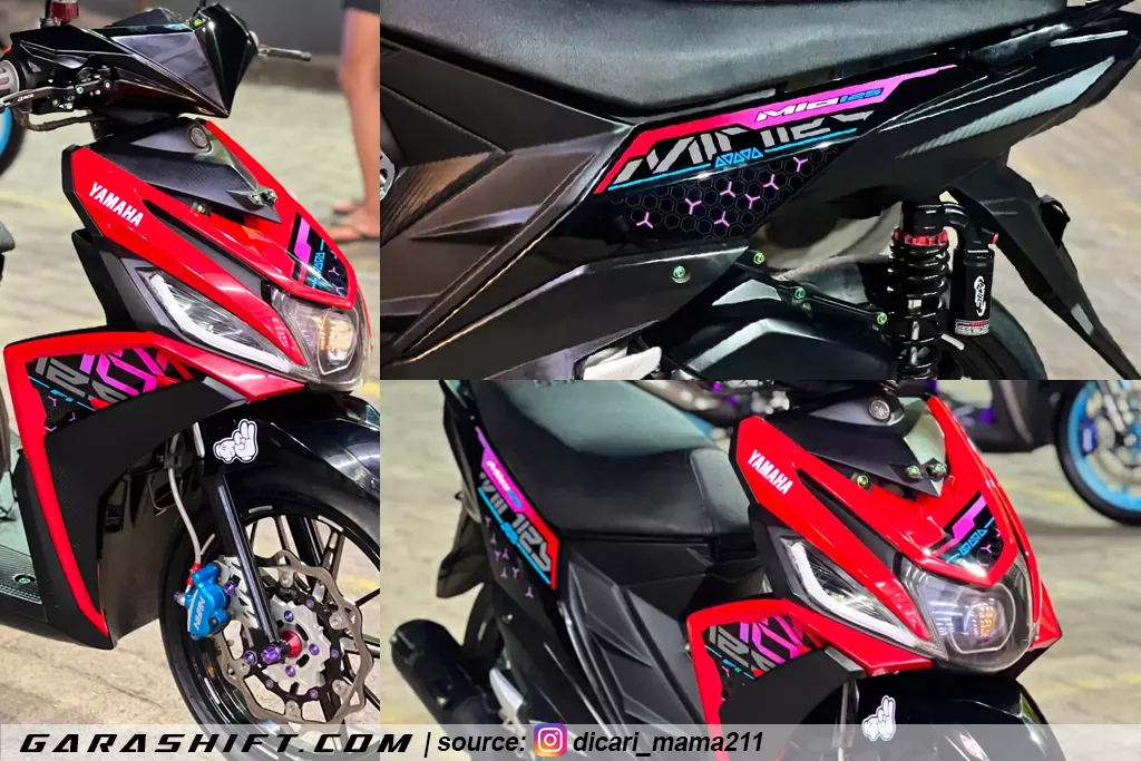 Striping mio m3 125 2025 warna hitam merah by dicari mama211