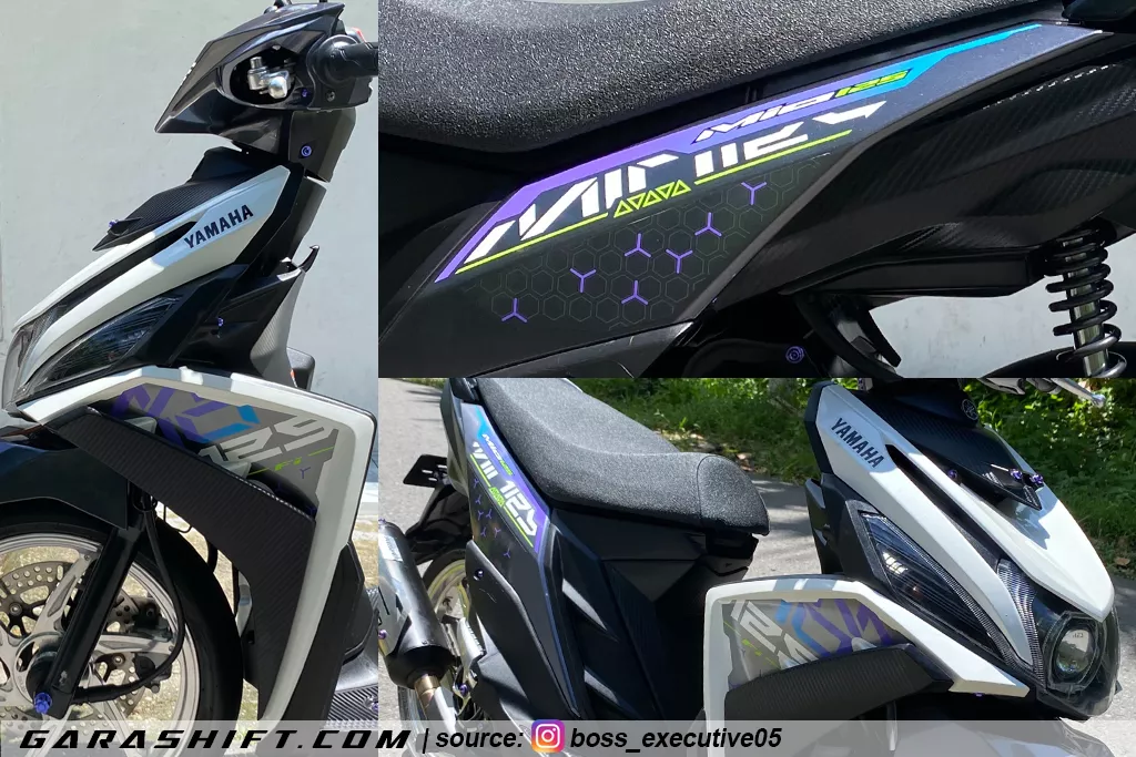 Striping mio m3 125 2025 warna putih hitam by boss executive05