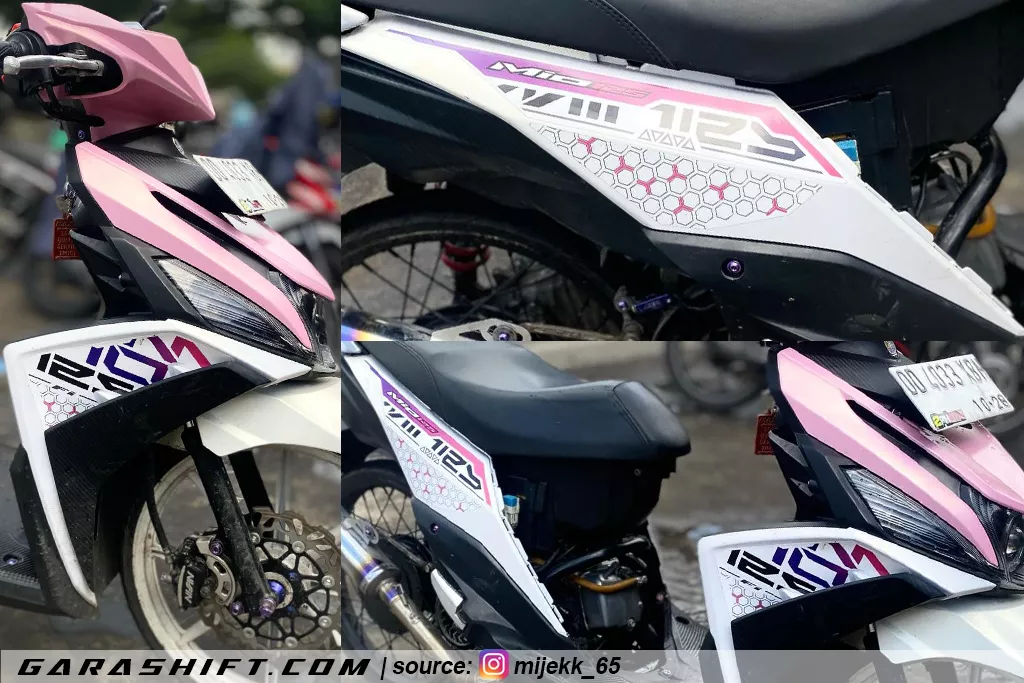 Striping mio m3 125 2025 warna putih pink by mijekk