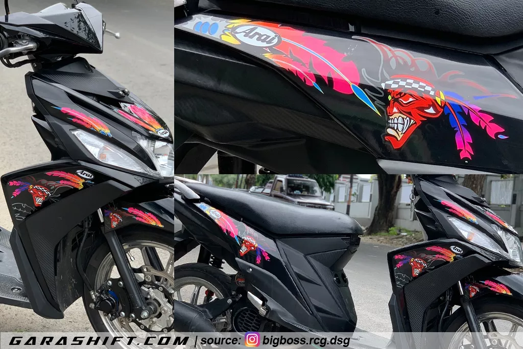 Striping mio m3 variasi hitam arai by bigboss rcg dsg
