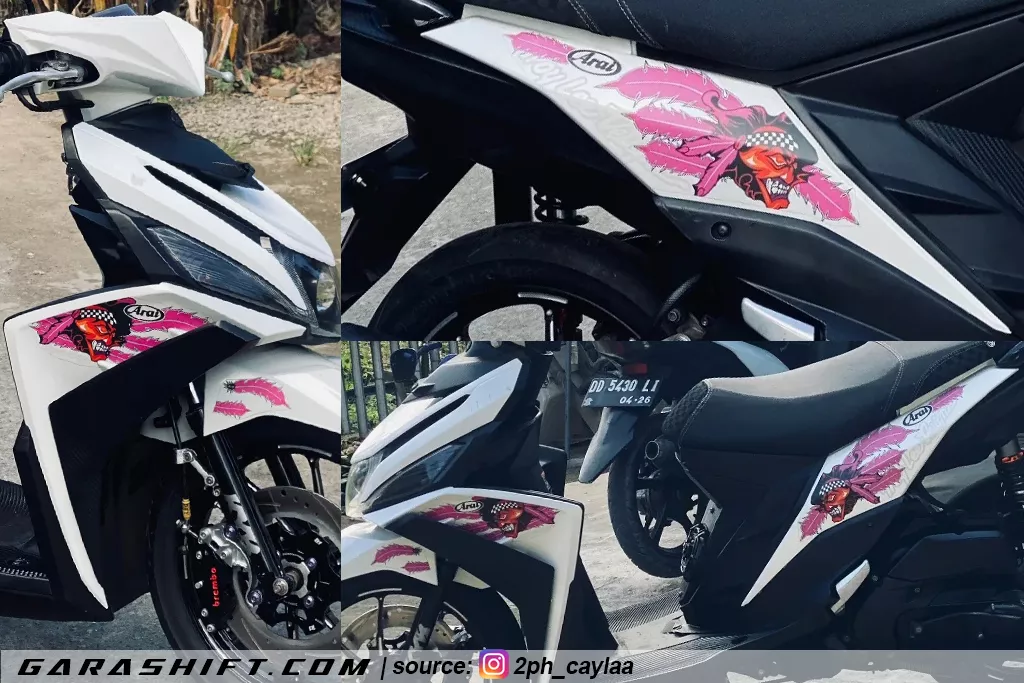 Striping mio m3 variasi putih arai by 2ph caylaa