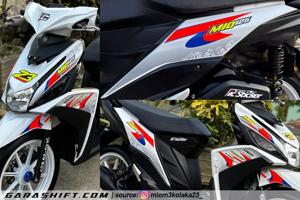 Striping mio m3 variasi putih by miom3kolaka23