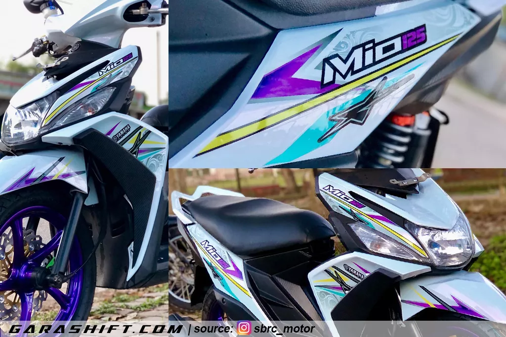 Striping mio m3 variasi putih by sbrc motor
