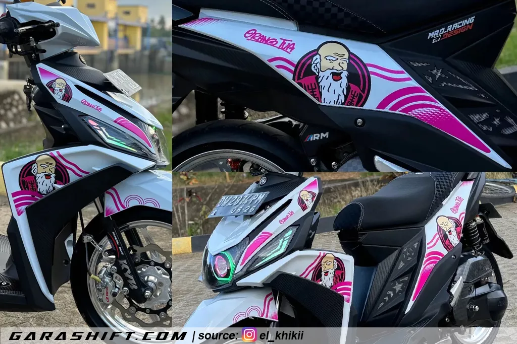 Striping mio m3 variasi putih orang tua by el khikii