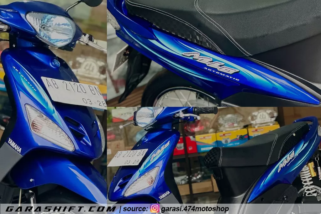 Striping mio sporty 2007 original biru angin putih by garasi474motoshop