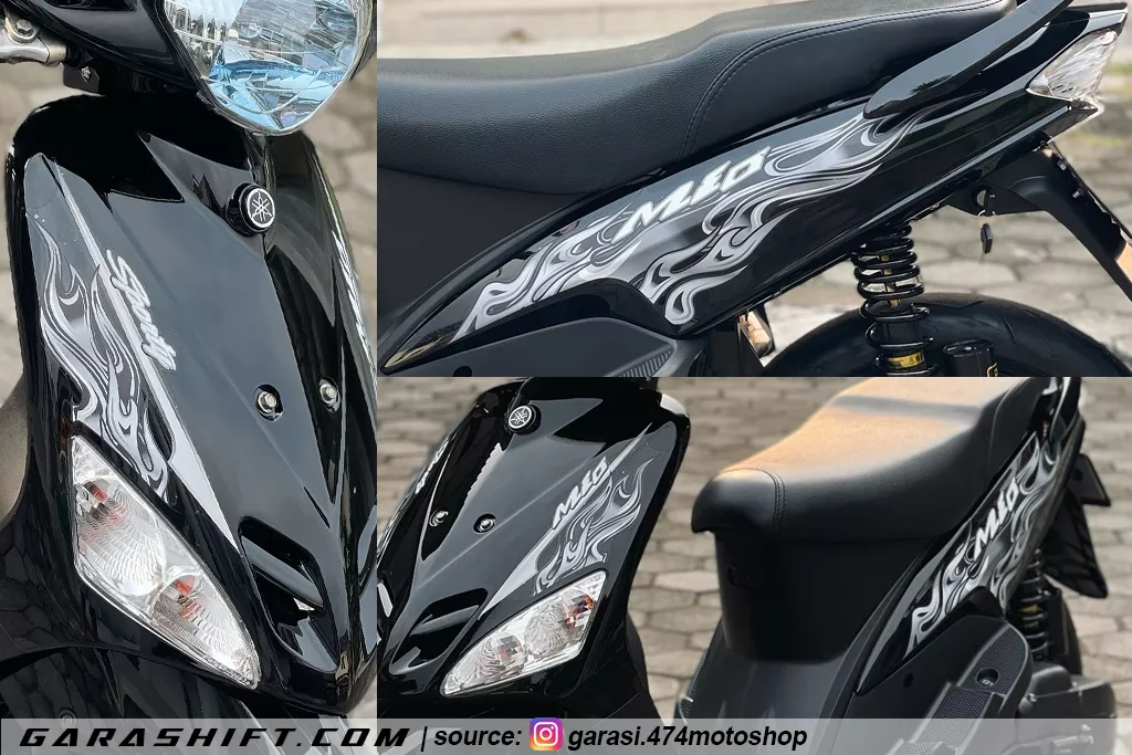 Striping mio sporty hitam api variasi by garasi474motoshop