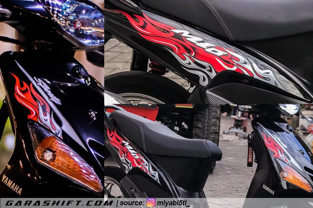 Striping mio sporty variasi hitam api by miyabi5tl