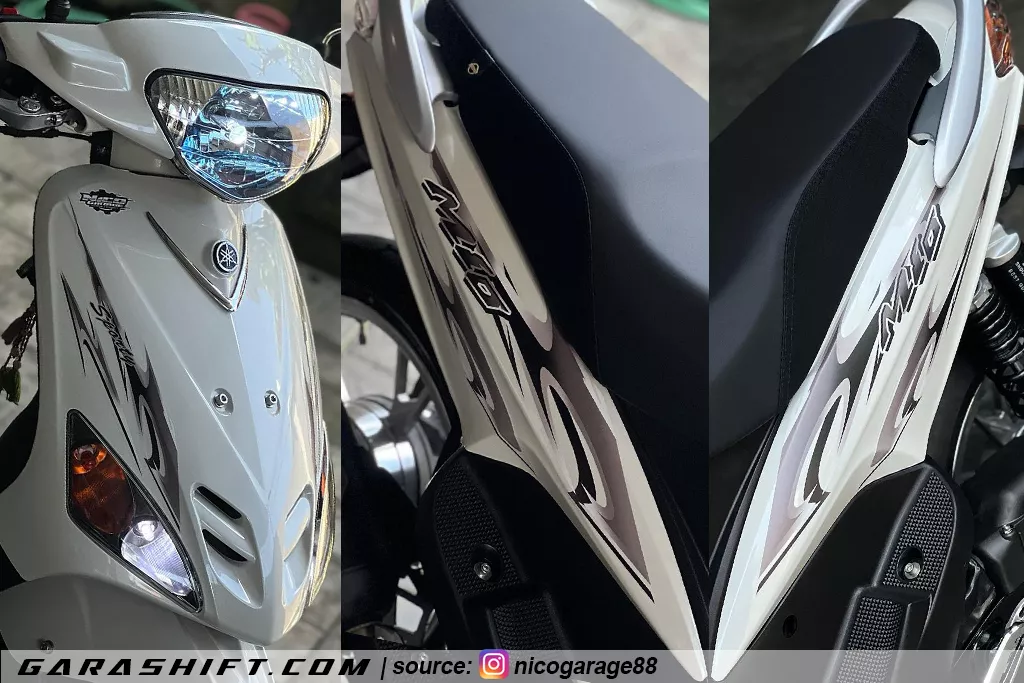 Striping mio sporty variasi putih by nicogarage88
