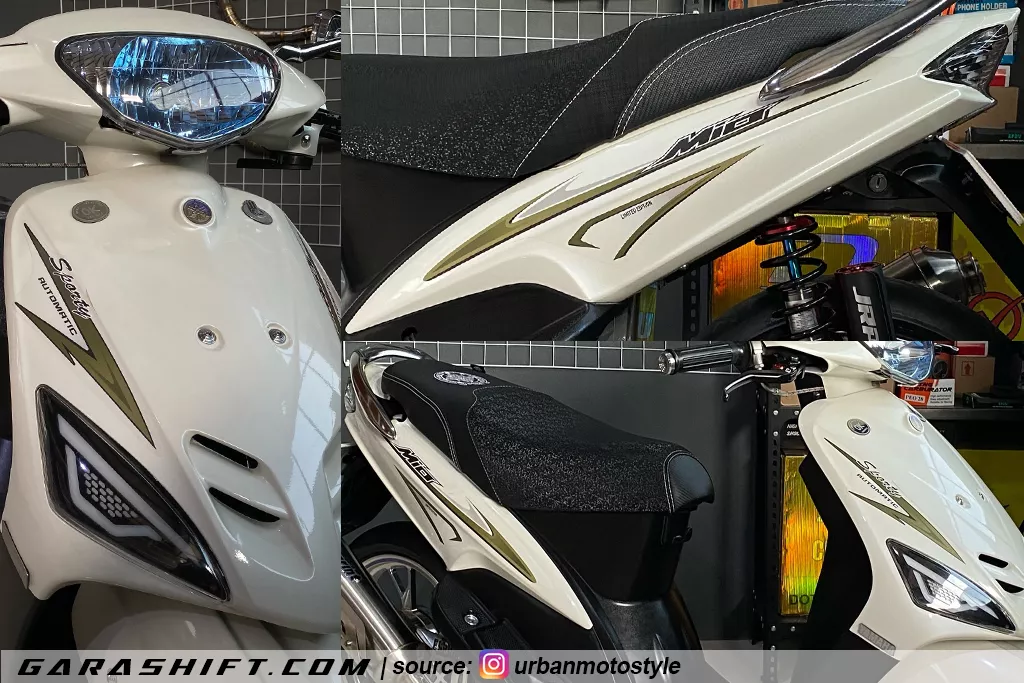 Striping mio sporty variasi putih by urbanmotostyle